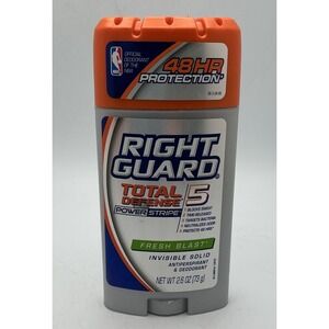 Vintage Right Guard Total Defense 5, Fresh Blast, Invisible Solid NBA Logo 2.6oz